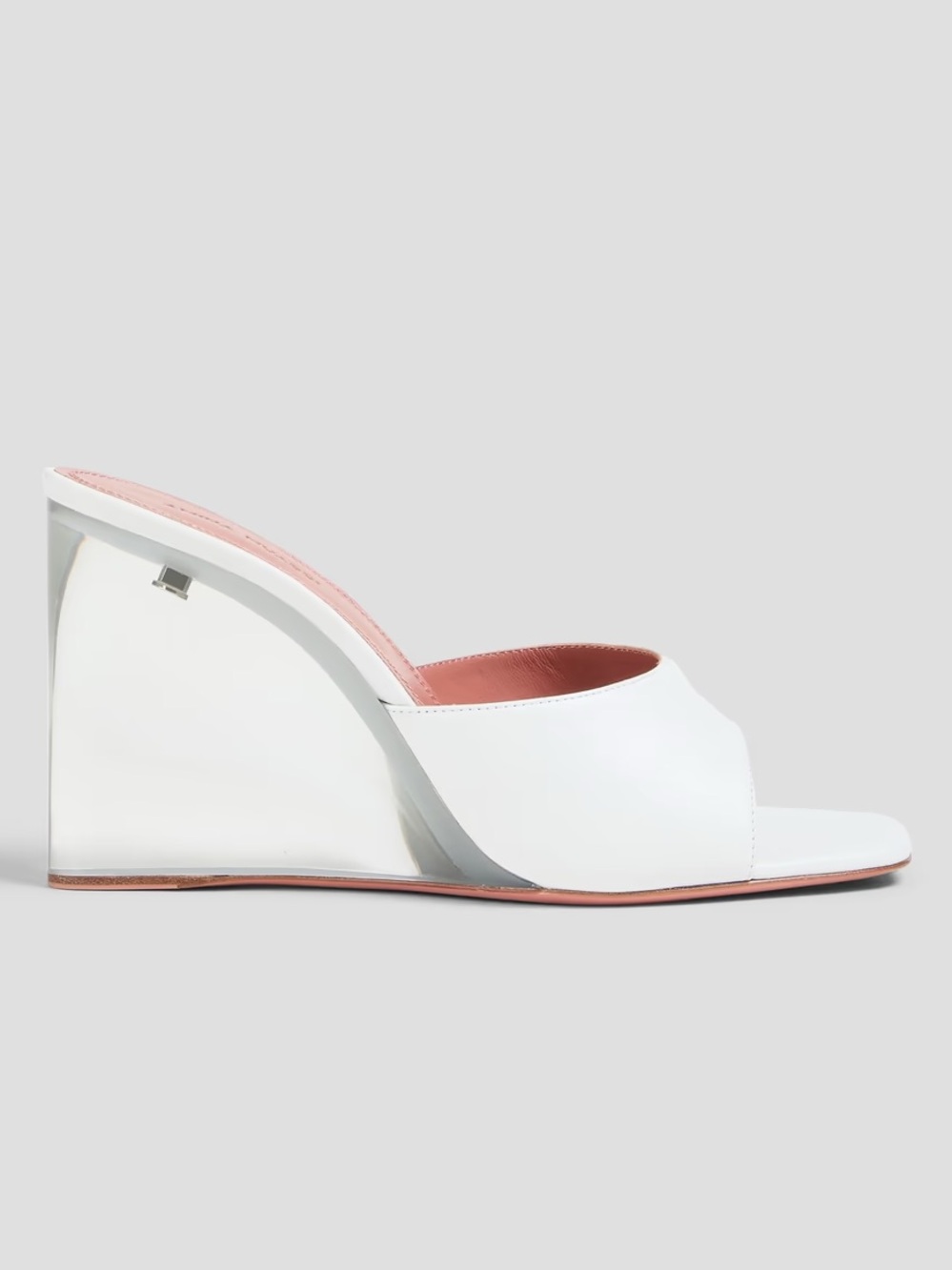 Amina Muaddi Lupita leather wedge mules
